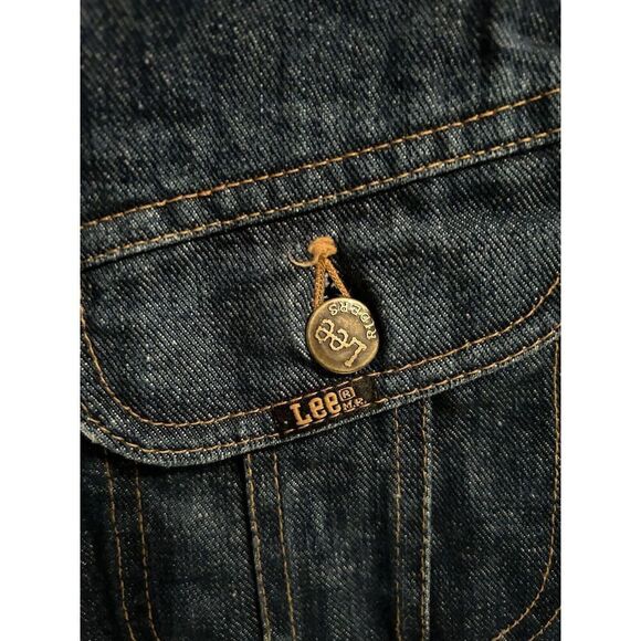 Vintage Lee Denim Storm Rider Denim Vest Mens Small 80s 90s Western Rodeo - Picture 2 of 11